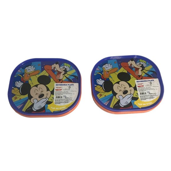 Mickey Mouse Reversible Plate Set - BPA-Free - 12M+ Kids Dining Fun - 2-Pack - Picture 2 of 5